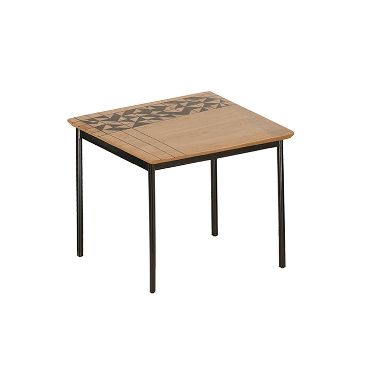 Altura – Small Solidwood Hand Painted Square Table with Metal Legs - Alankaram