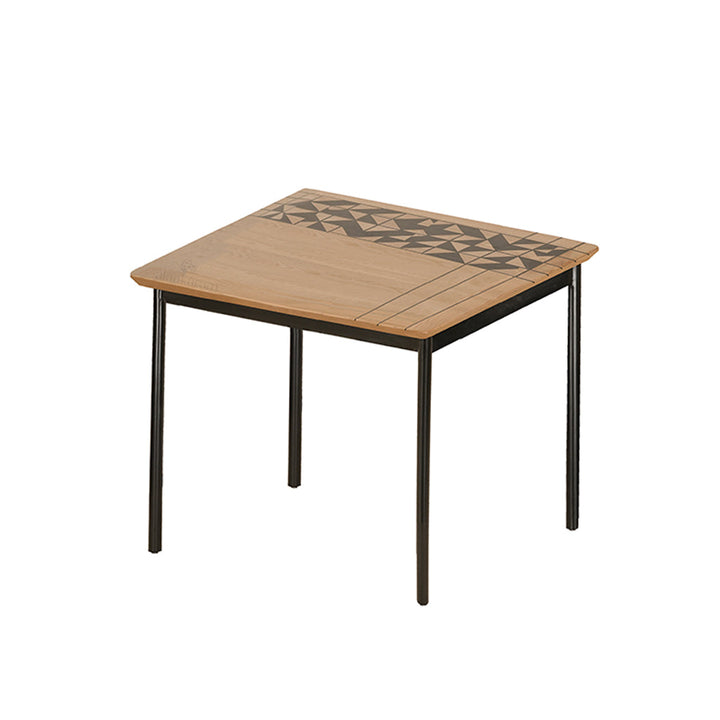 Altura – Small Solidwood Hand Painted Square Table with Metal Legs - Alankaram