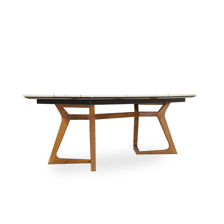 Betona Teakwood Dining Table with Stone Top - Alankaram