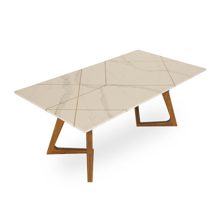 Betona Teakwood Dining Table with Stone Top - Alankaram