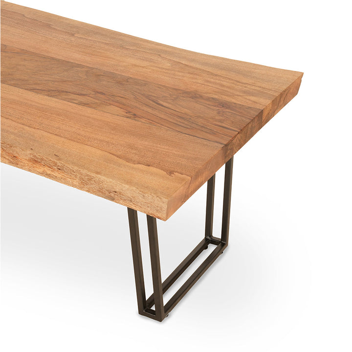 Dogal Metal Table with Natural Log Table - Alankaram