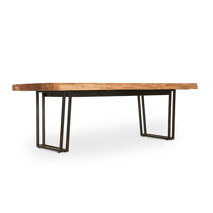 Dogal Metal Table with Natural Log Table - Alankaram