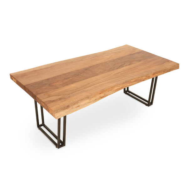 Dogal Metal Table with Natural Log Table - Alankaram