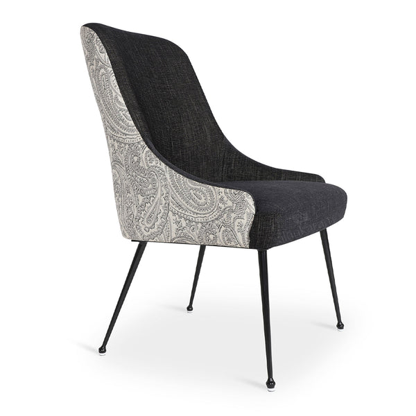 Faraja Dining Chair with Multi Color Printed Fabric - Alankaram