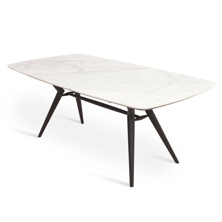 Fusi - Solidwood Dining Table with White Stone Top - Alankaram