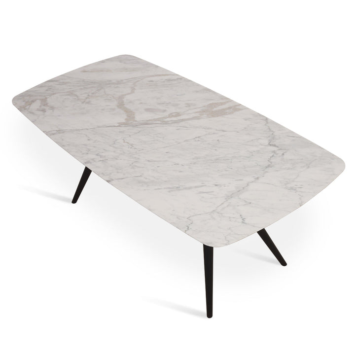 Fusi - Solidwood Dining Table with White Stone Top - Alankaram