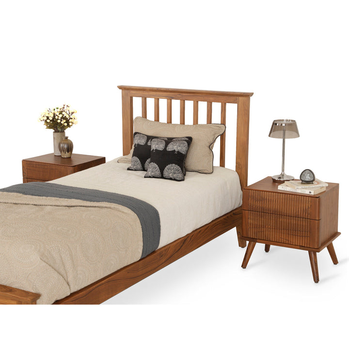 Gwely Teakwood Bed with Cream Color - Alankaram