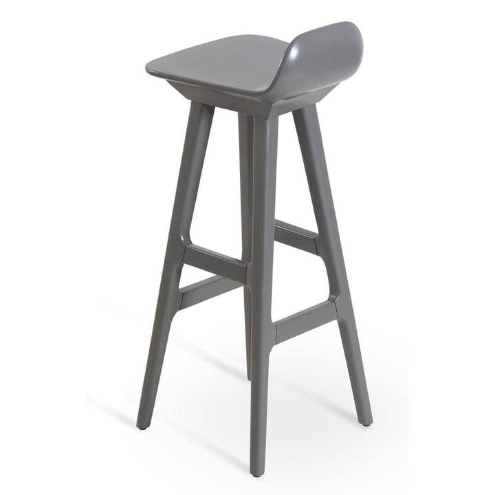 Inalt – High / Bar Chair with Dark grayish blue PU - Alankaram