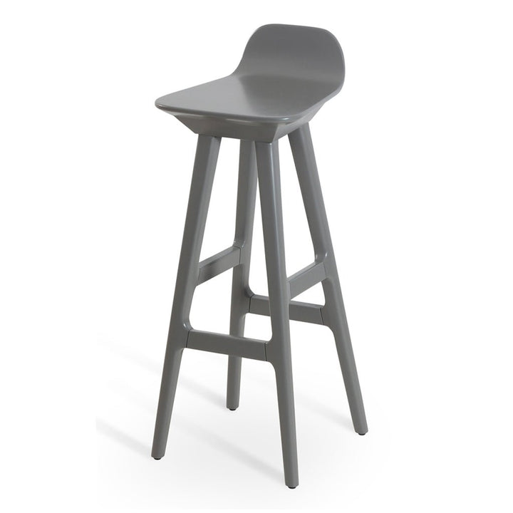 Inalt – High / Bar Chair with Dark grayish blue PU - Alankaram