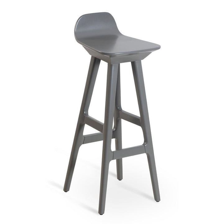 Inalt – High / Bar Chair with Dark grayish blue PU - Alankaram