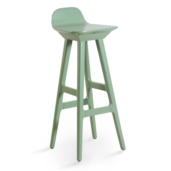 Inalt – High / Bar Chair with Ligh Oak Aloe Green PU - Alankaram