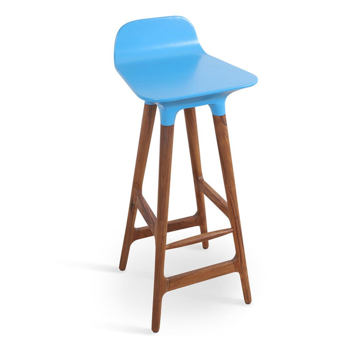 Inalt – High / Bar Chair with Sky Blue PU - Alankaram