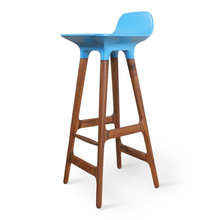 Inalt – High / Bar Chair with Sky Blue PU - Alankaram