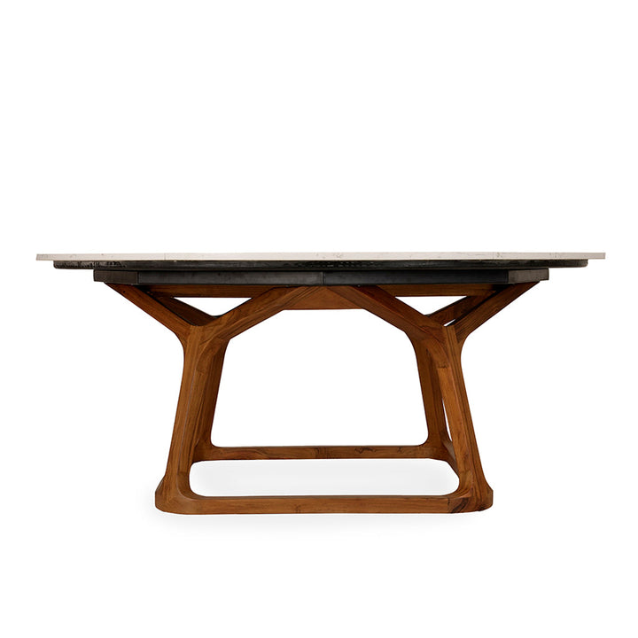 Krug Teakwood Dining Table with Stone Top - Alankaram