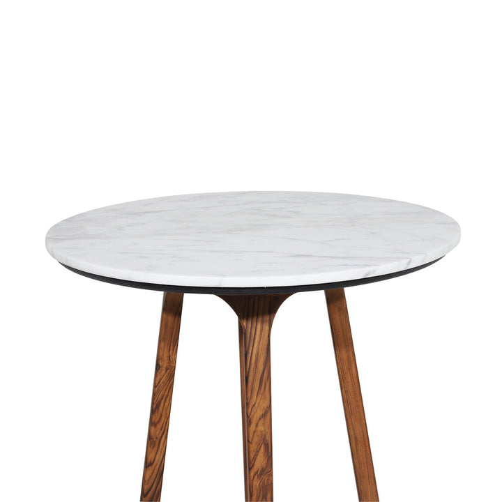 Kruhy - Teakwood Cafe Table with Stone Top - Alankaram