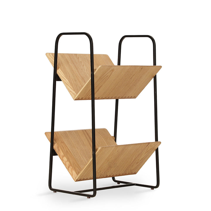 Lektura - Metal Magazine Rack with Solidwood - Alankaram