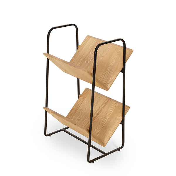 Lektura - Metal Magazine Rack with Solidwood - Alankaram