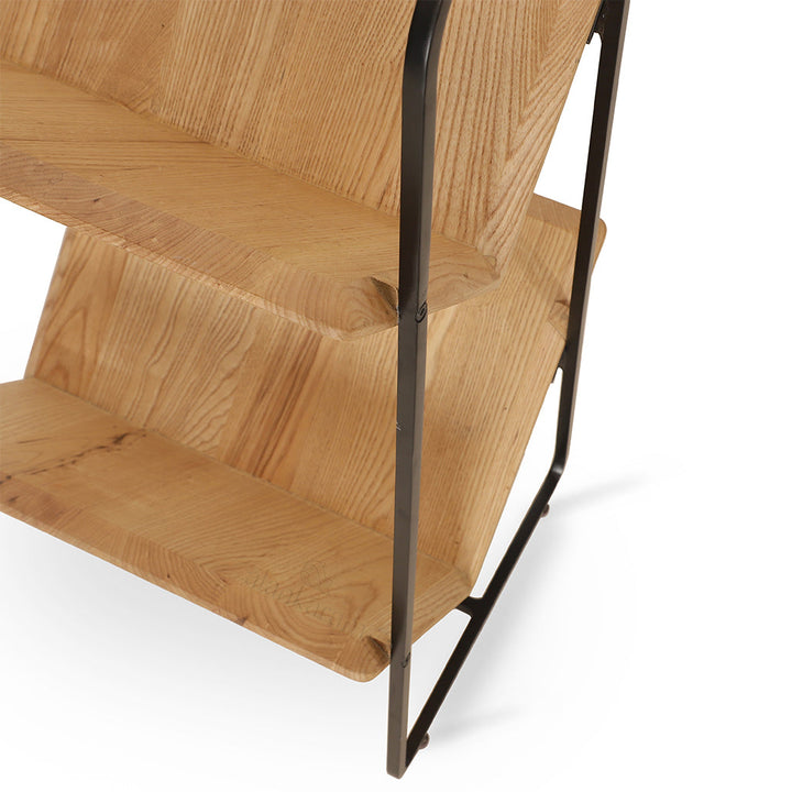 Lektura - Metal Magazine Rack with Solidwood - Alankaram