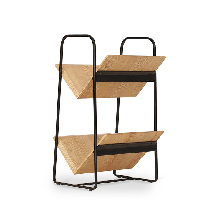 Lektura - Metal Magazine Rack with Solidwood - Alankaram