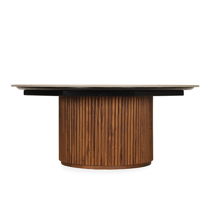 Otutu Teakwood Cafe Table with Quartz Top - Alankaram