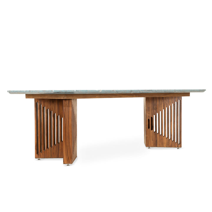 Tyllog Teakwood Dining Table with Stone Top - Alankaram