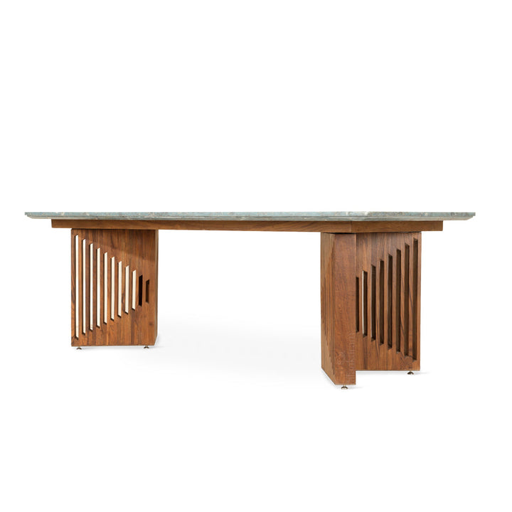 Tyllog Teakwood Dining Table with Stone Top - Alankaram